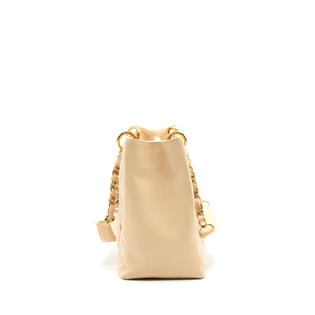 CHANEL GRAND SHOPPING TOTE BAG CAVIAR BEIGE GHW SERIAL 16