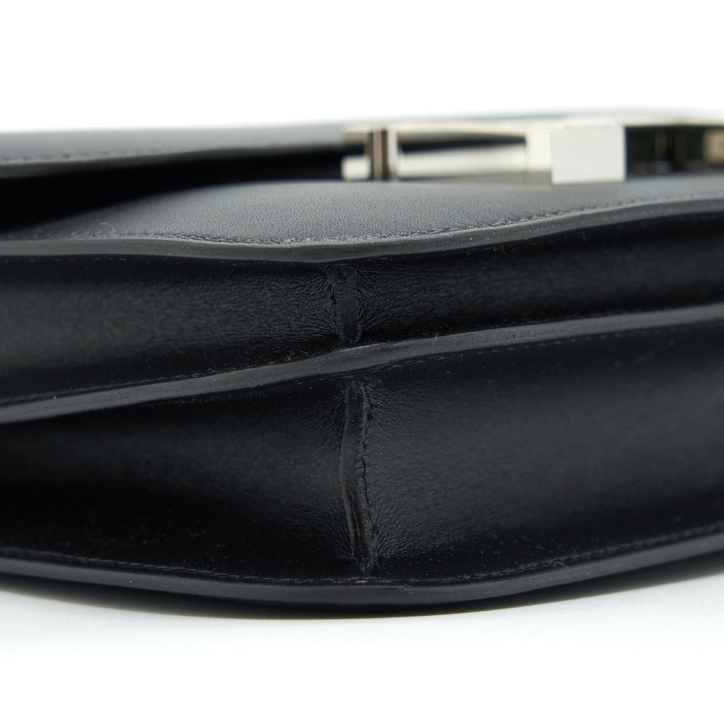 HERMES MINI CONSTANCE MONSTEUR LEATHER LIZARD BUCKLE BLACK/ OMBRE SHW