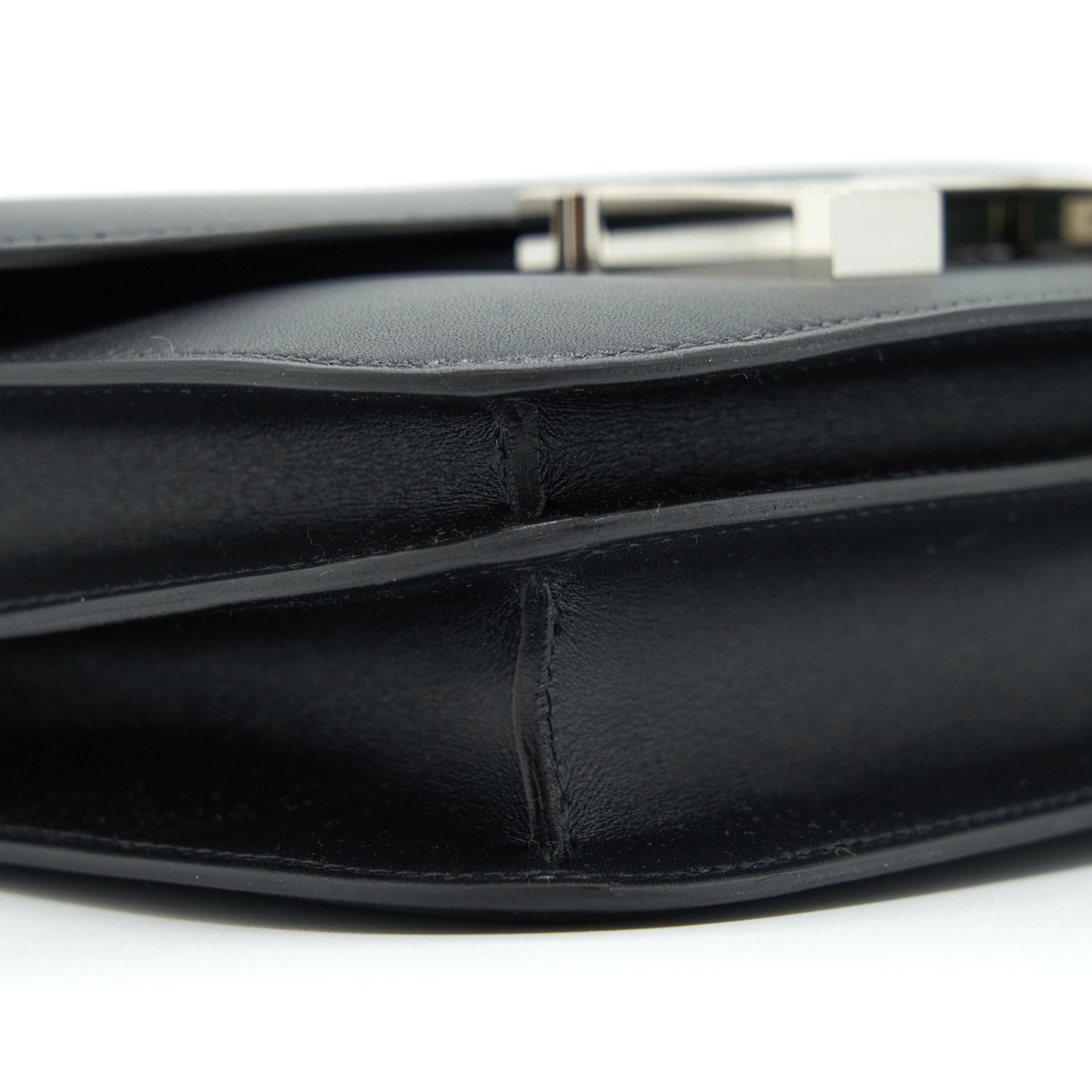 HERMES MINI CONSTANCE MONSTEUR LEATHER LIZARD BUCKLE BLACK/ OMBRE SHW