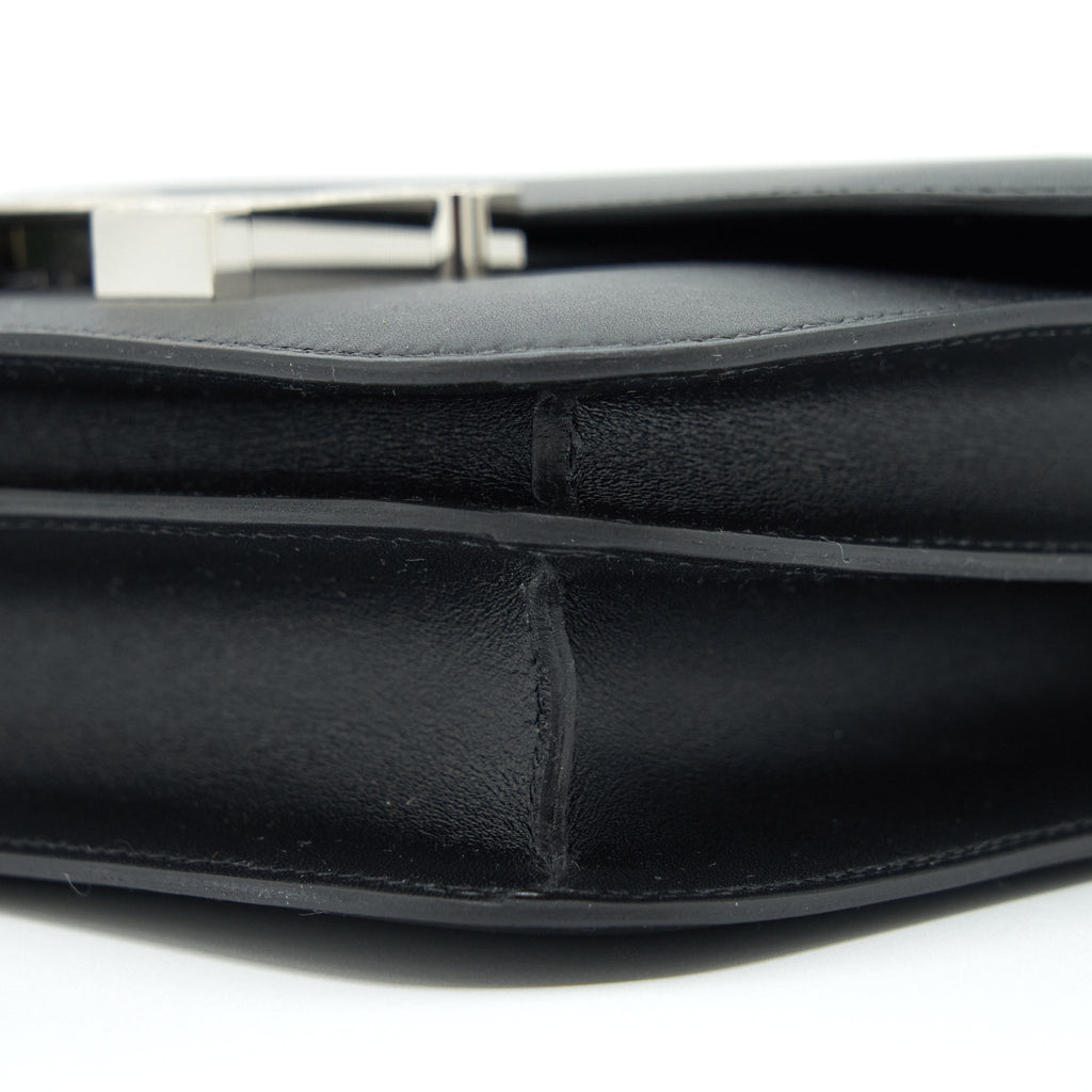 HERMES MINI CONSTANCE MONSTEUR LEATHER LIZARD BUCKLE BLACK/ OMBRE SHW
