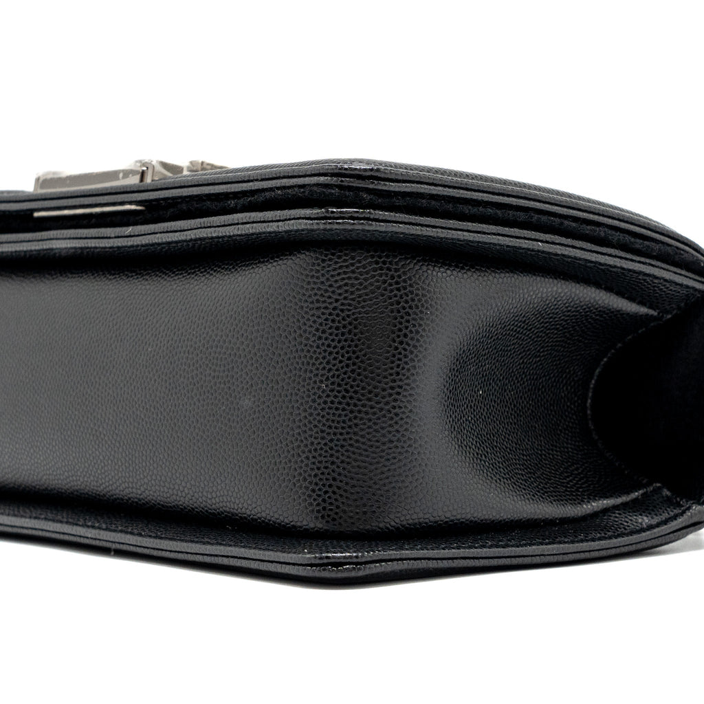 CHANEL SMALL BOY BAG CAVIAR BLACK RUTHENIUM HARDWARE (MICROCHIP)