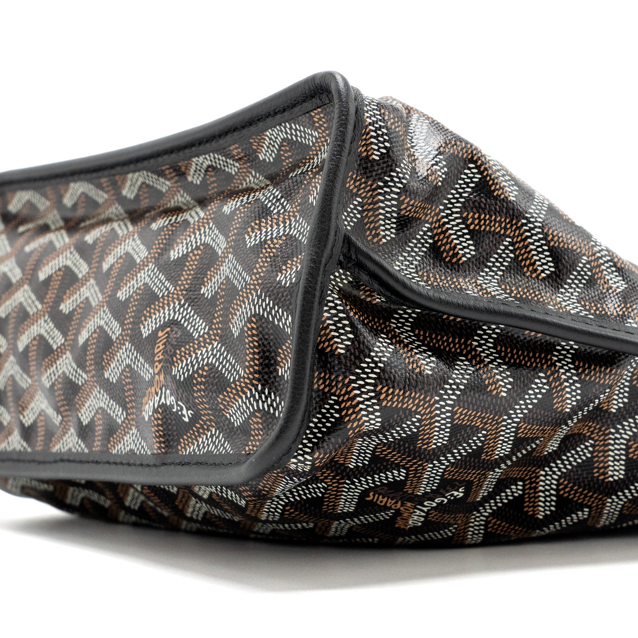 GOYARD MINI ANJOU TOTE BAG GOYARDLINE CANVAS / CALFSKIN BLACK SHW