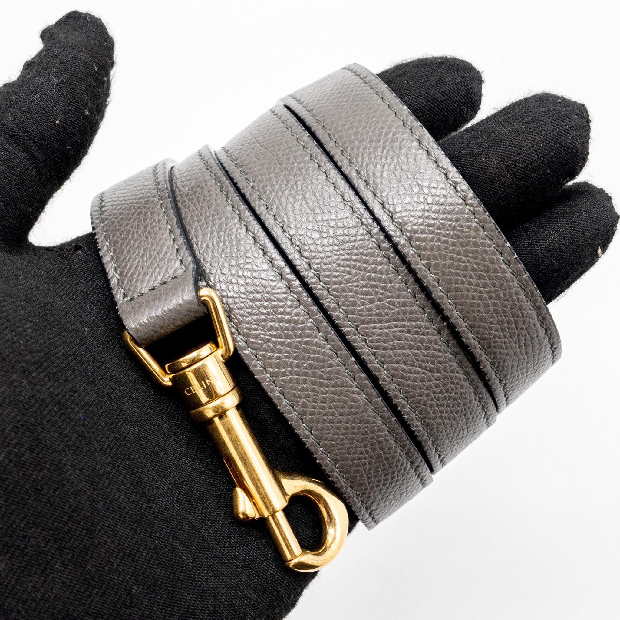 CELINE MICRO BELT BAG GRAINED CALFSKIN GREY GHW