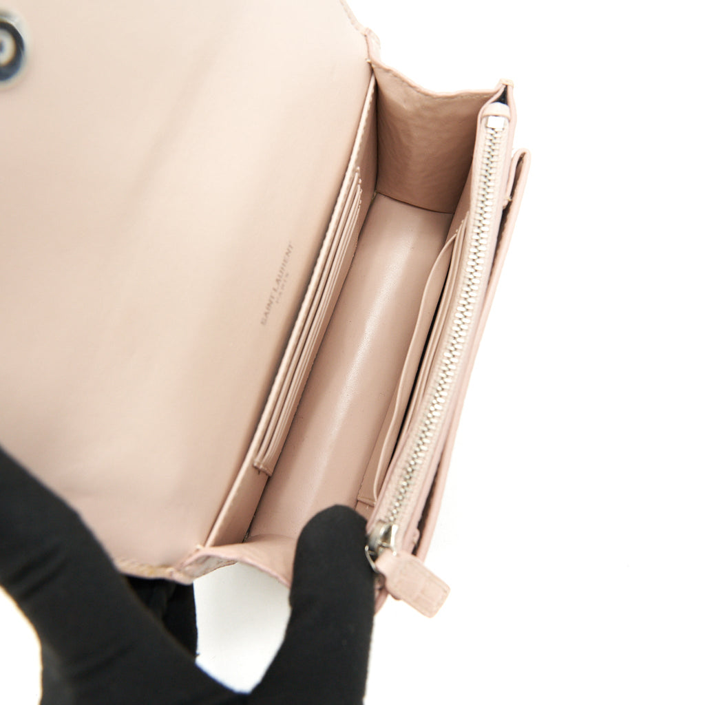 SAINT LAURENT /YSL SMALL WALLET ON CHAIN PINK SHW