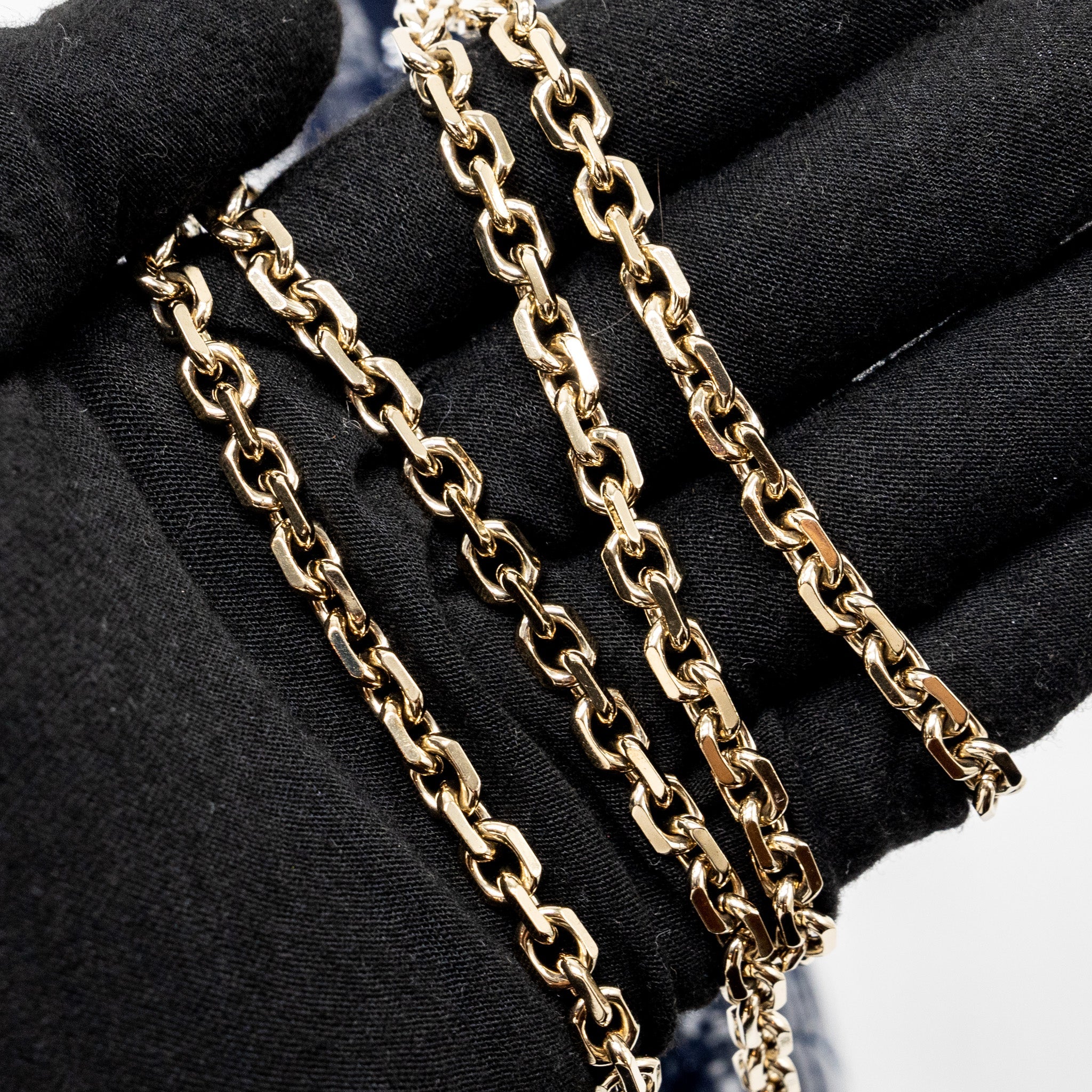 DIOR LADY DIOR POUCH WITH CHAIN PATENT DARK BLUE LGHW
