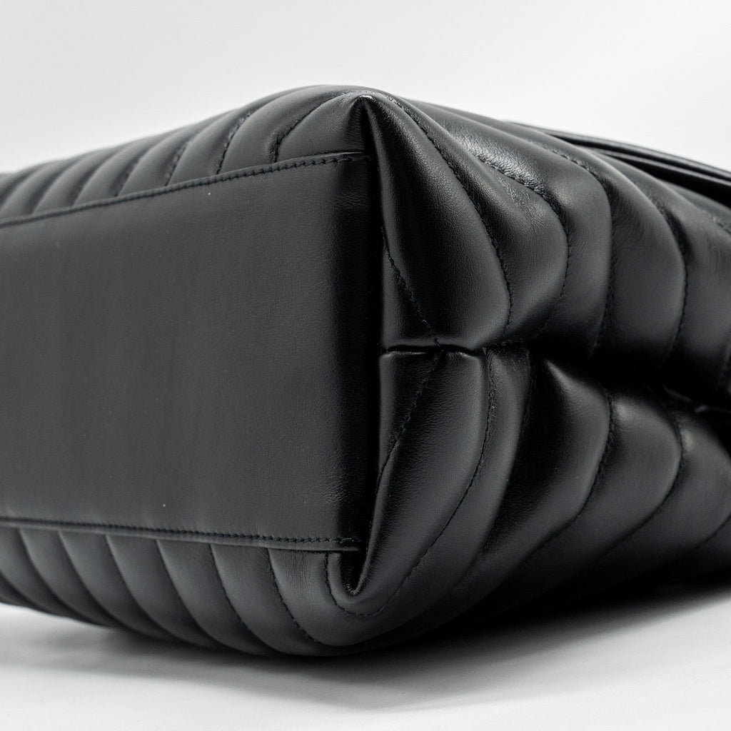 SAINT LAURENT/YSL MEDIUM LOULOU SHOULDER BAG CALFSKIN BLACK SHW