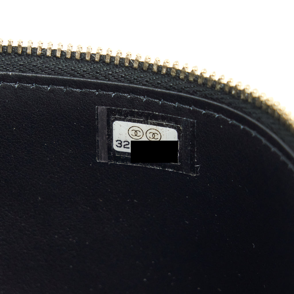 CHANEL 22S LETTER TOP HANDLE LONG VANITY WITH CHAIN CAVIAR BLACK GHW