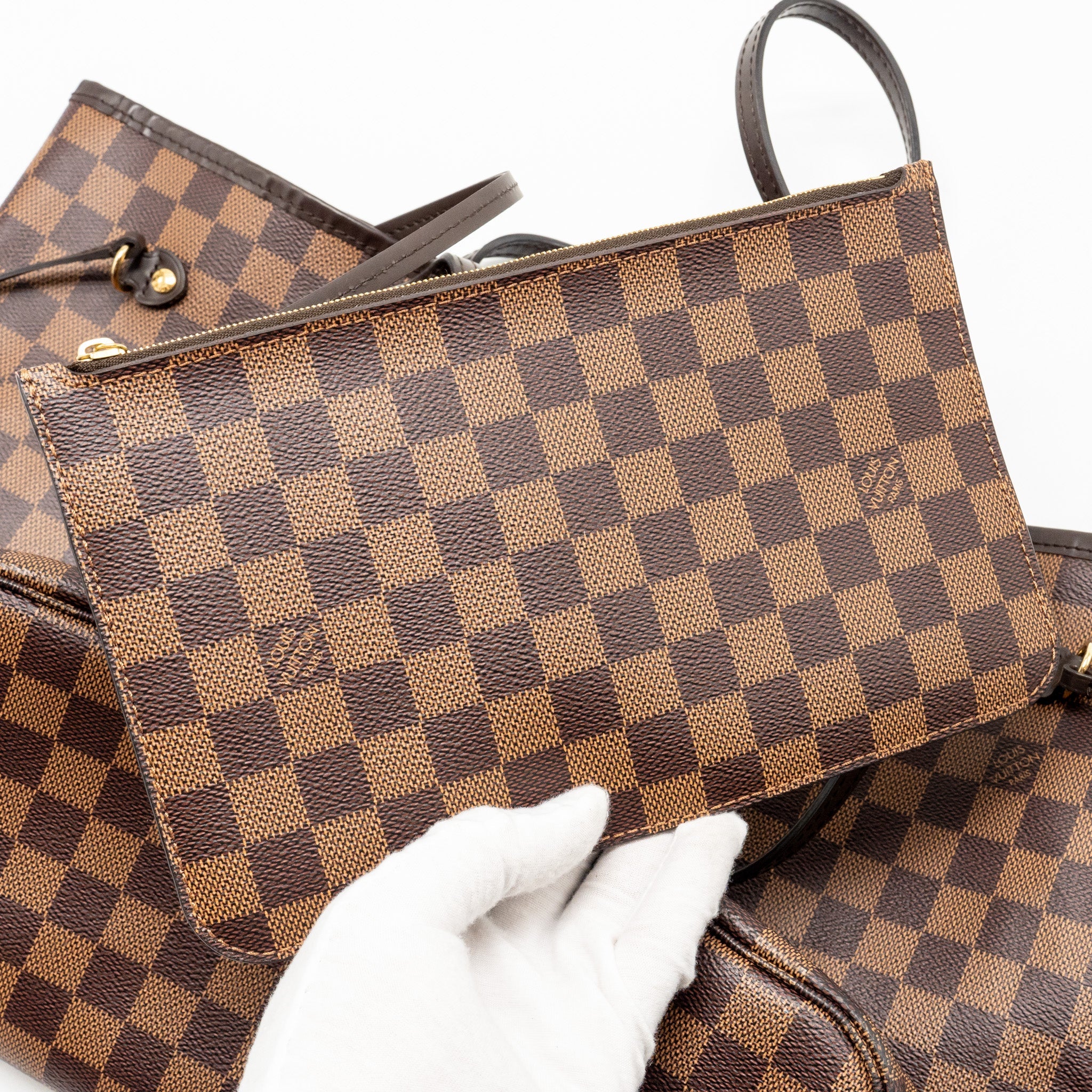 LOUIS VUITTON NEVERFULL MM DAMIER EBENE CANVAS GHW