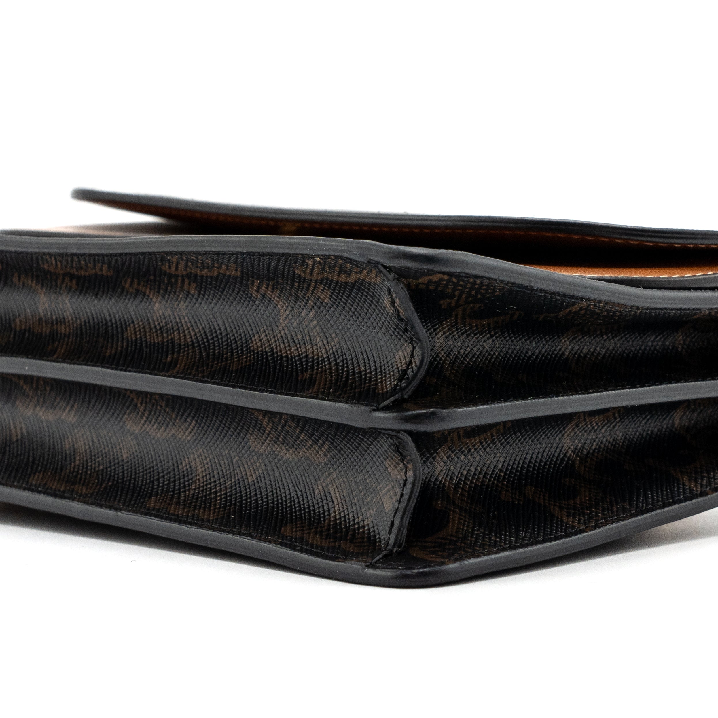 CELINE WALLET ON STRAP TRIOMPHE CANVAS/SMOOTH LAMBSKIN TAN GHW