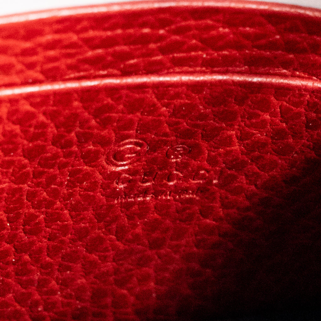 GUCCI INTERLOCKING CHAIN WALLET CALFSKIN RED GHW