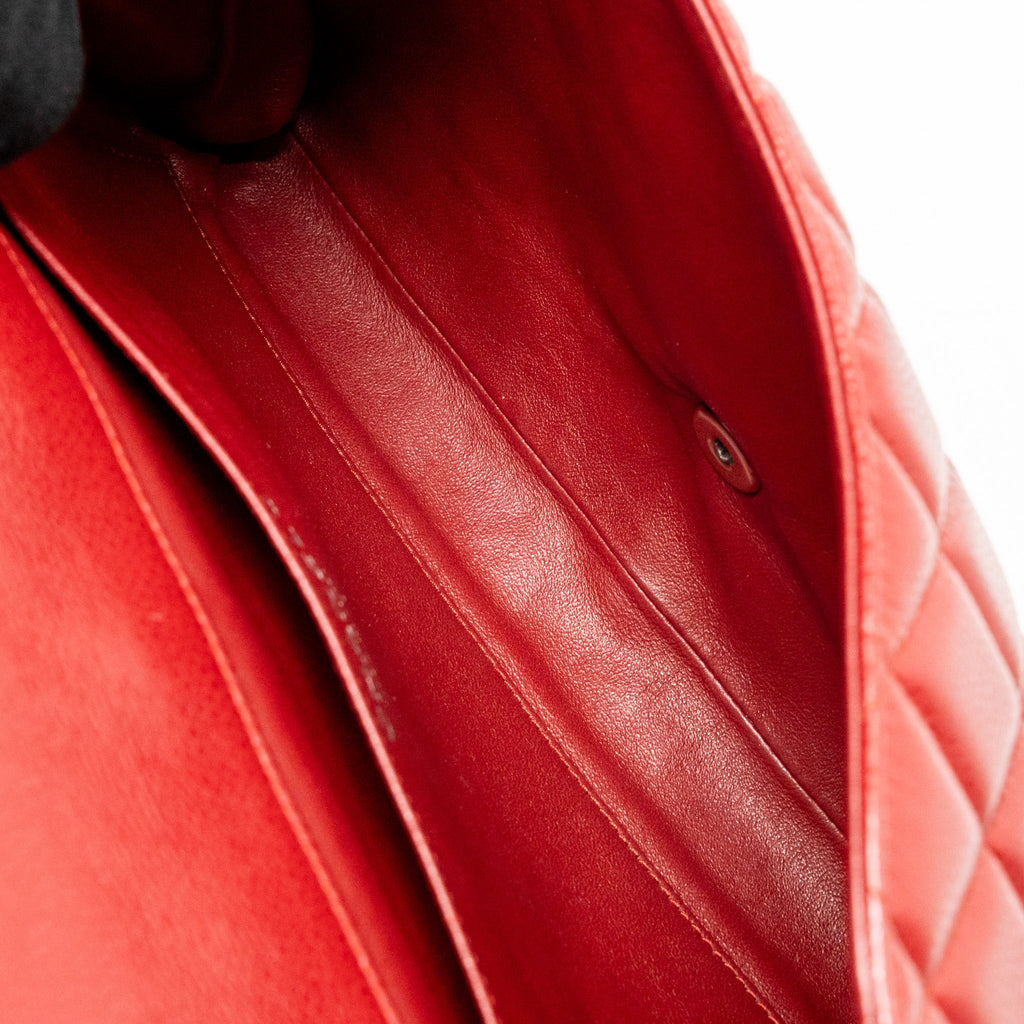 CHANEL TIMELESS FLAP CLUTCH CHAIN BAG CAVIAR RED SHW