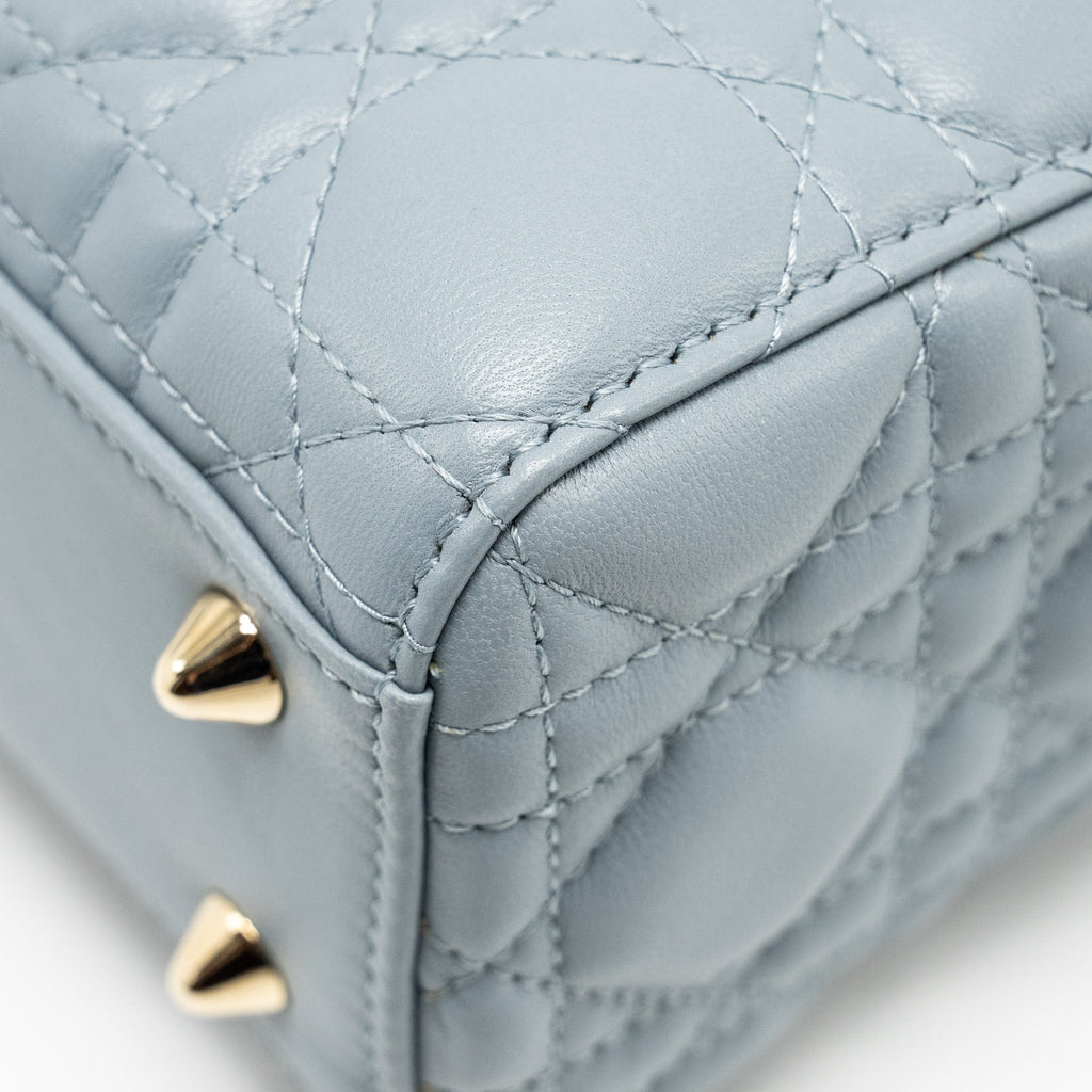 DIOR MY ABC SMALL LADY DIOR LAMBSKIN BLUE LGHW