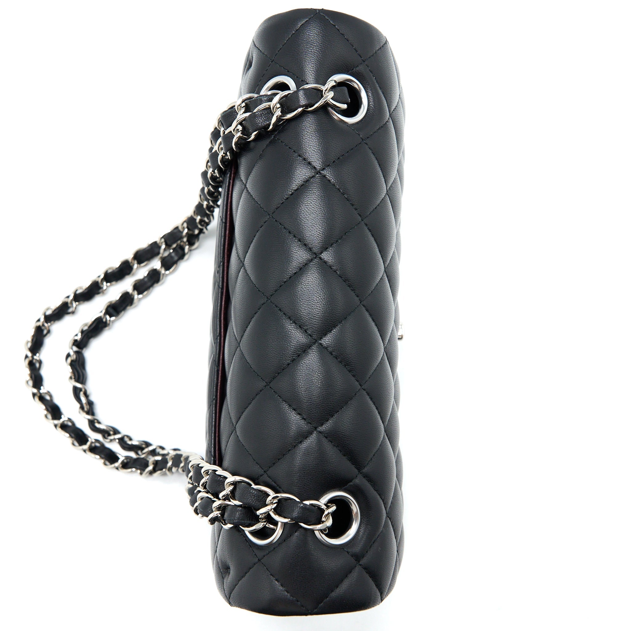 CHANEL SMALL CLASSIC DOUBLE FLAP BAG LAMBSKIN BLACK SHW