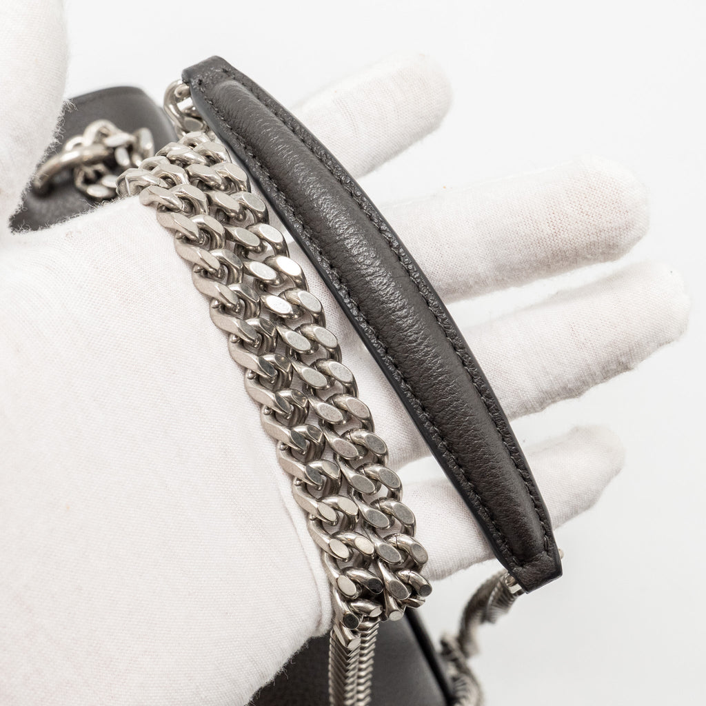 SAINT LAURENT/YSL MEDIUM SUNSET BAG CALFSKIN GREY SHW