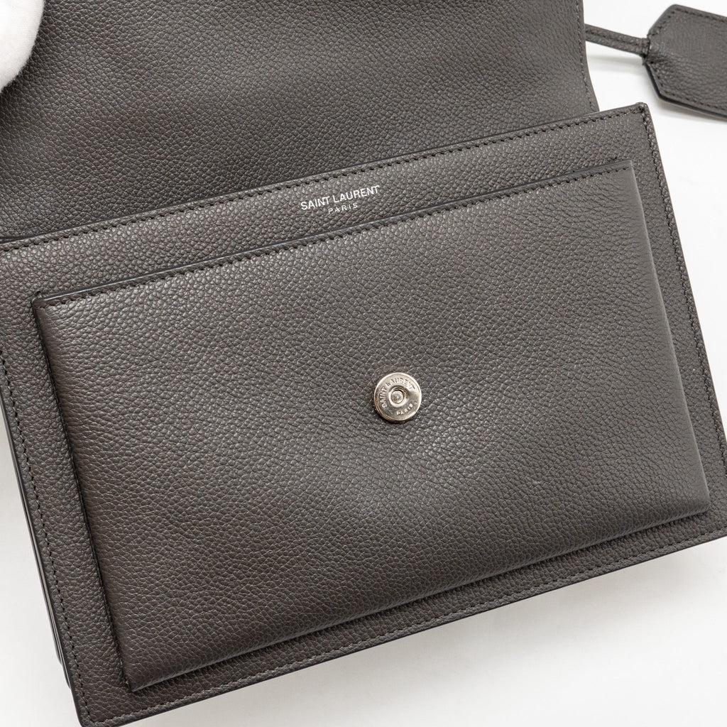 SAINT LAURENT/YSL MEDIUM SUNSET BAG CALFSKIN GREY SHW