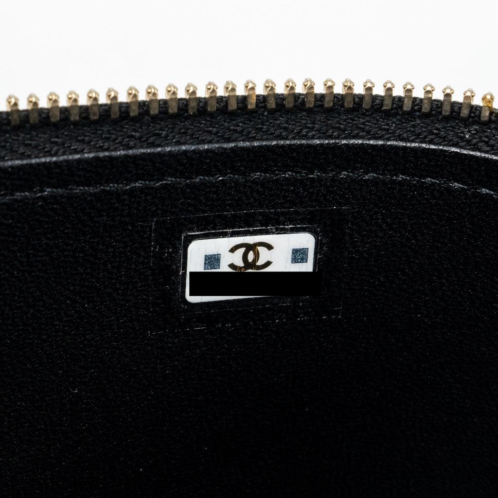 CHANEL TOP HANDLE LONG VANITY WITH CHAIN LAMBSKIN BLACK GHW(MICROCHIP)