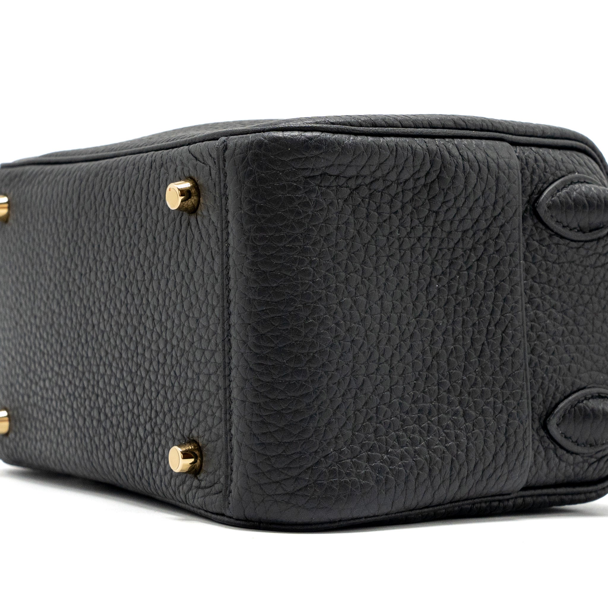 HERMES MINI LINDY CLEMENCE BLACK GHW