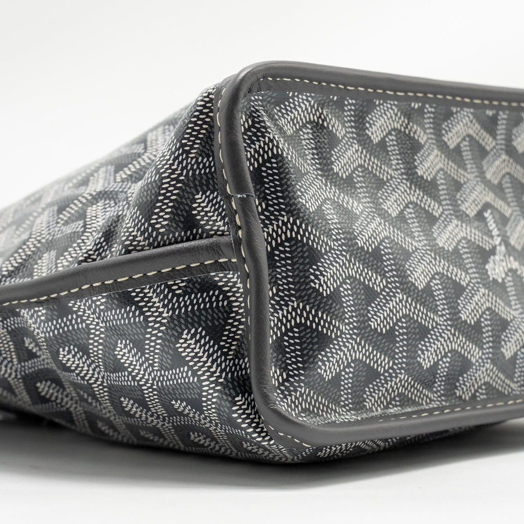 GOYARD MINI ANJOU TOTE BAG GOYARDINE CANVAS/CALFSKIN GREY SHW