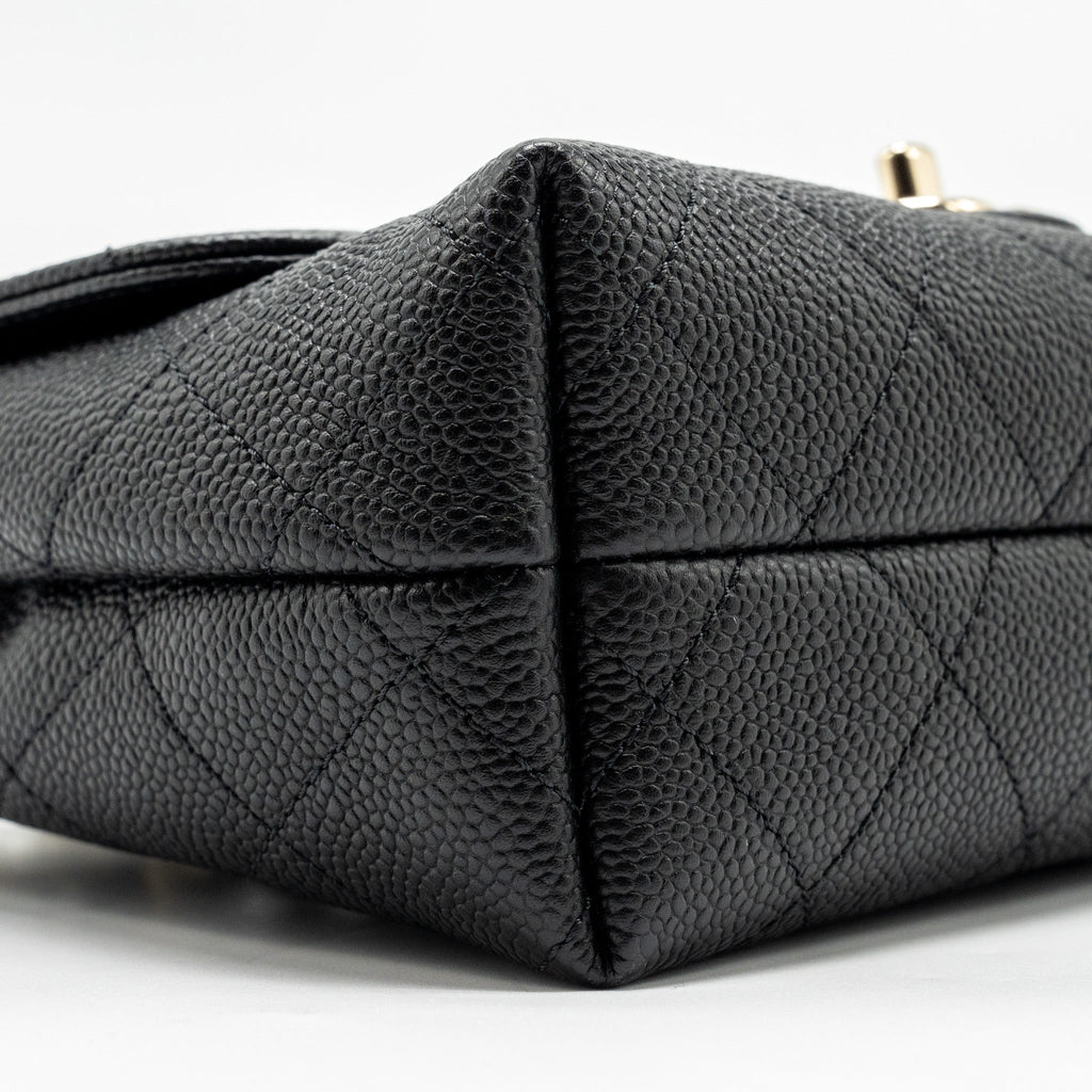 CHANEL CHAIN HANDLE FLAP BAG QUILTED CALFSKIN BLACK LGHW