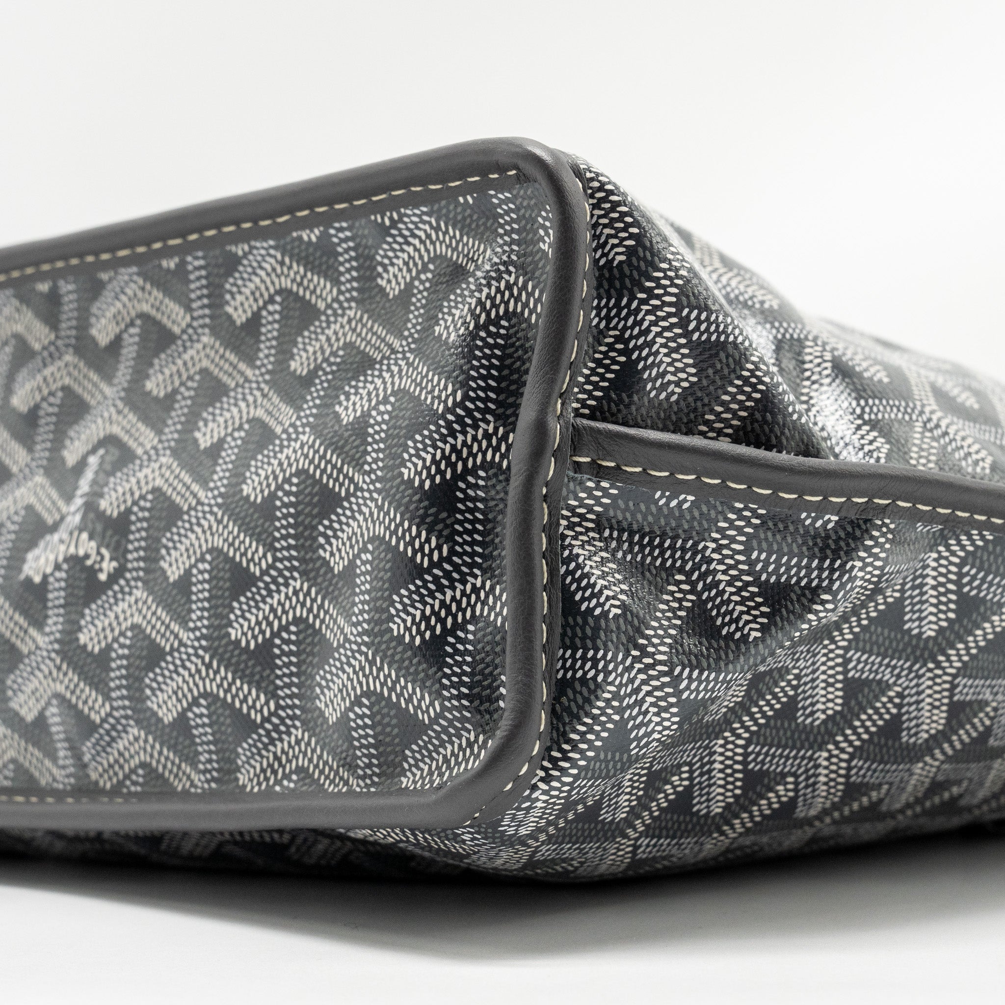 GOYARD MINI ANJOU TOTE BAG GOYARDINE CANVAS/CALFSKIN GREY SHW