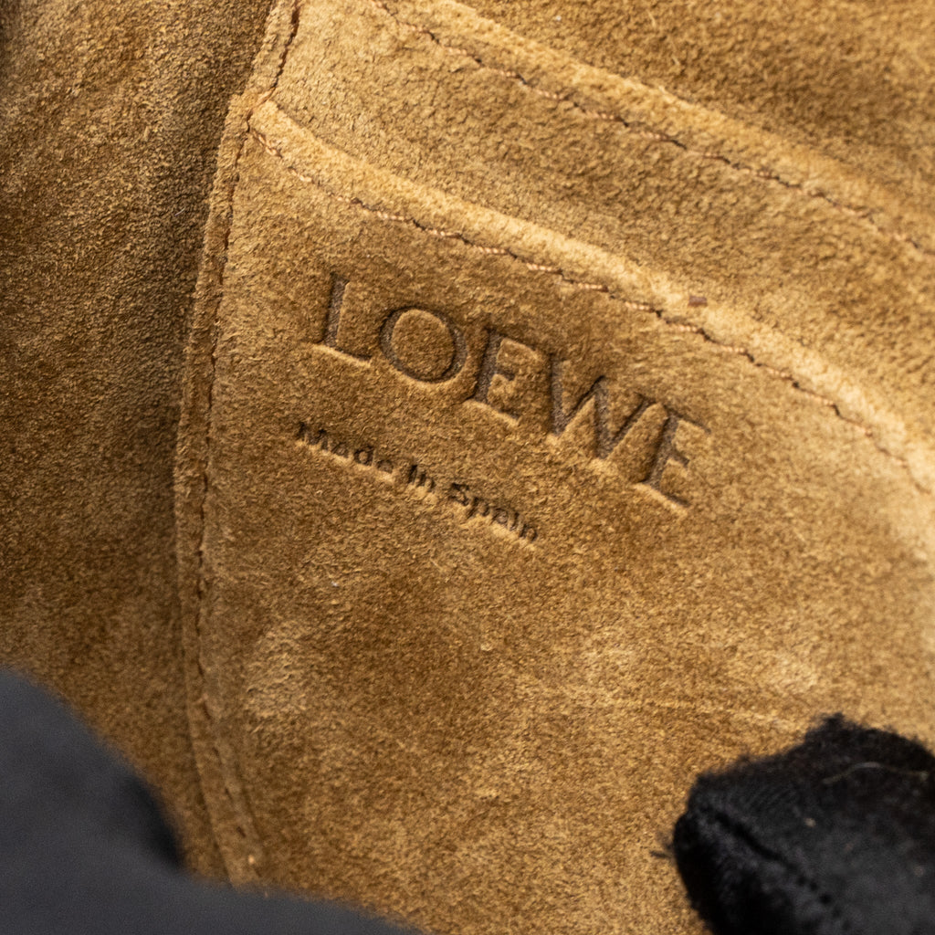 LOEWE MINI GATE GRAINED CALFSKIN BROWN GHW