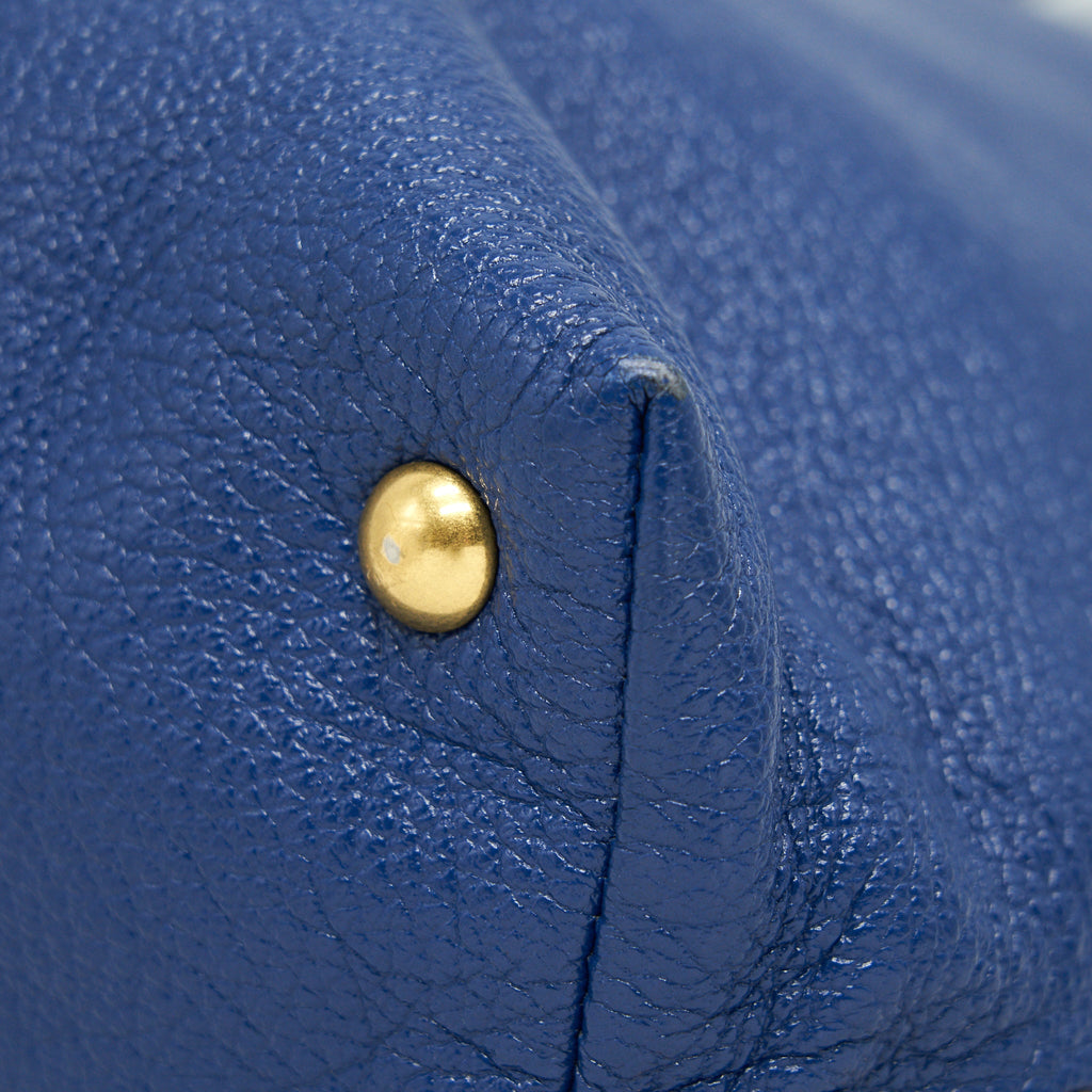 MIU MIU BLUE STUDDED TOTE BAG