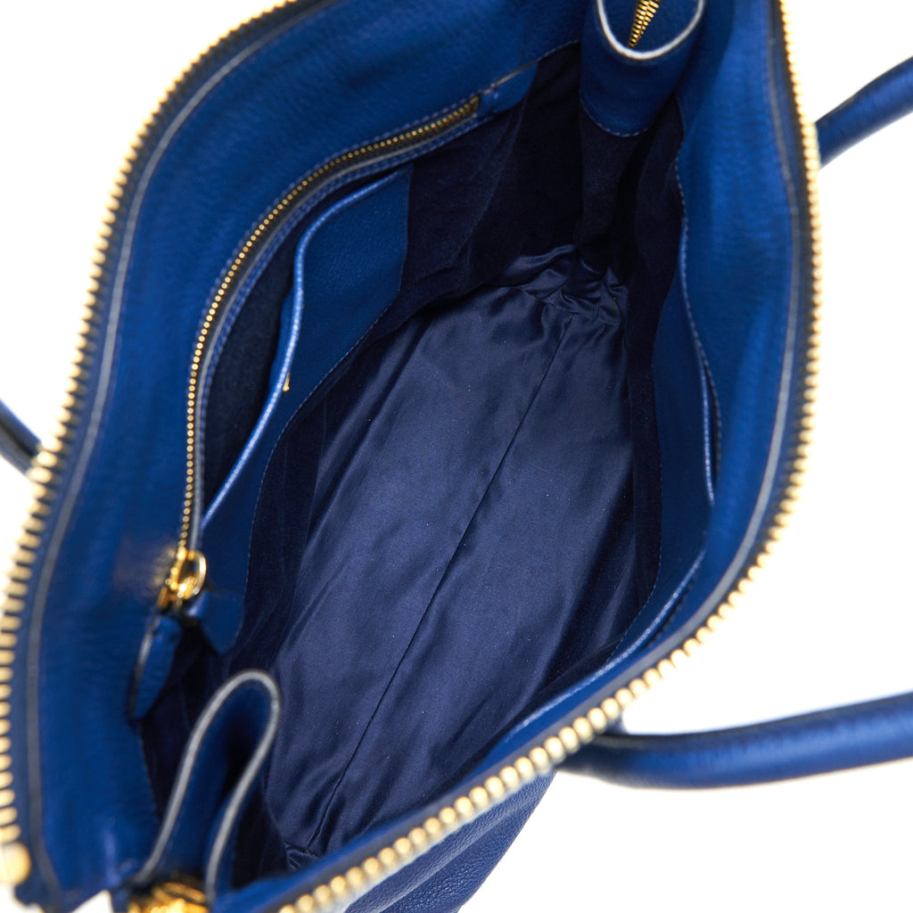 MIU MIU BLUE STUDDED TOTE BAG