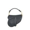 DIOR MINI SADDLE BAG GRAINED CALFSKIN BLACK GHW