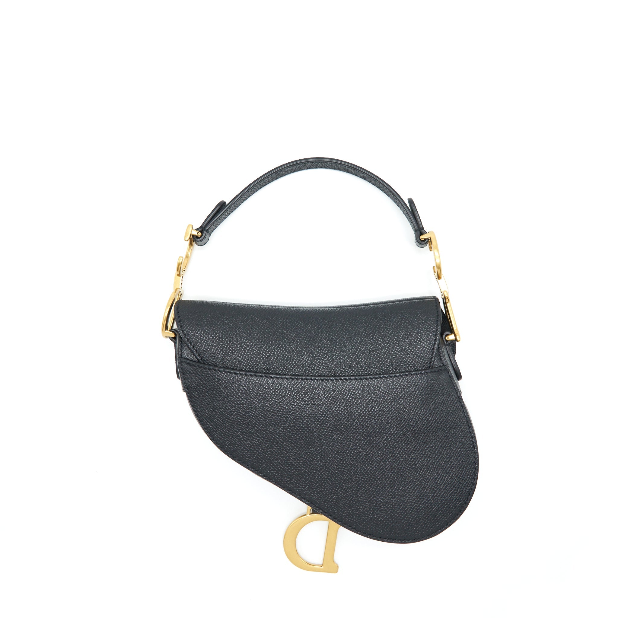DIOR MINI SADDLE BAG GRAINED CALFSKIN BLACK GHW