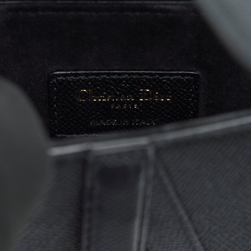 DIOR MINI SADDLE BAG GRAINED CALFSKIN BLACK GHW