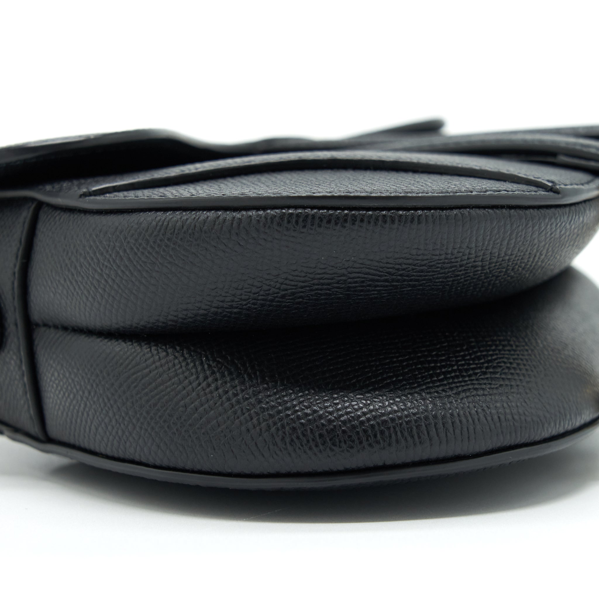 DIOR MINI SADDLE BAG GRAINED CALFSKIN BLACK GHW