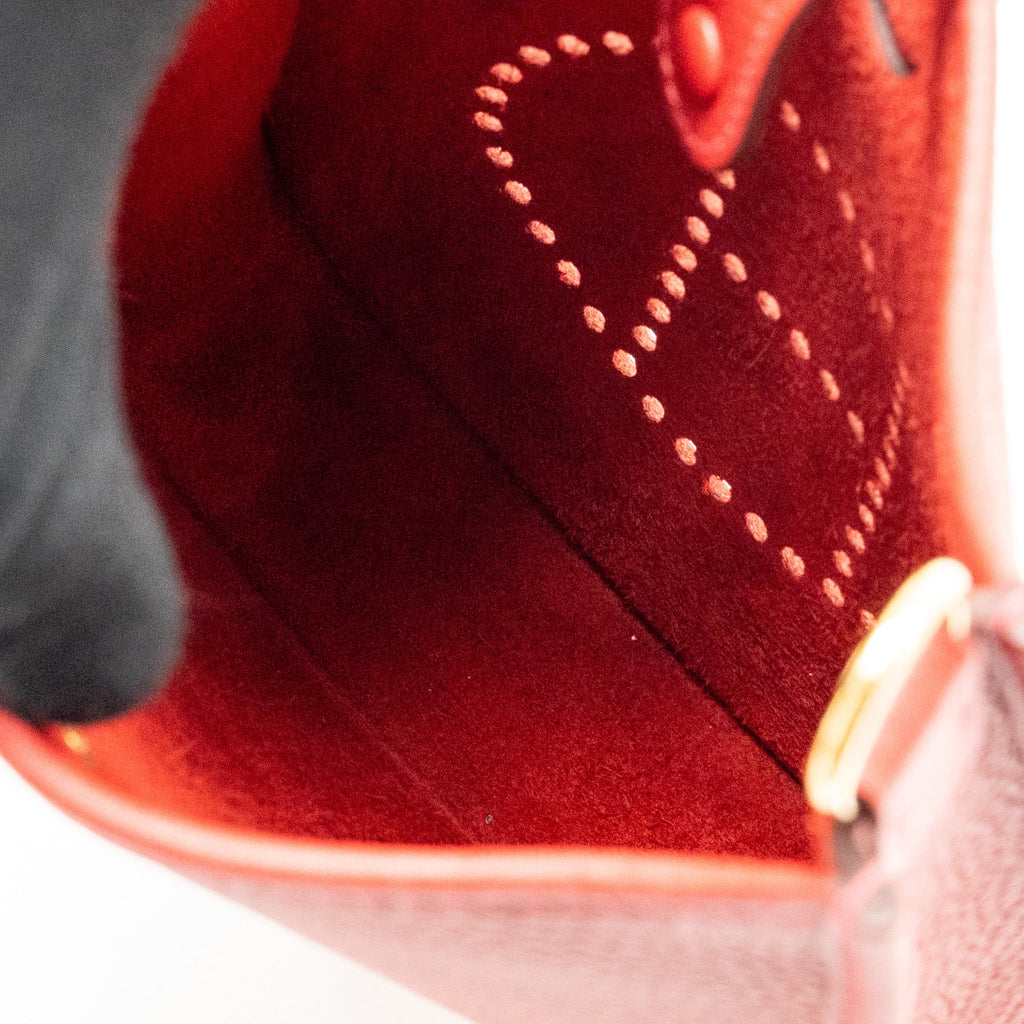 HERMES MINI EVELYNE CLEMENCE VERMILLON/ROUGE VIF GHW