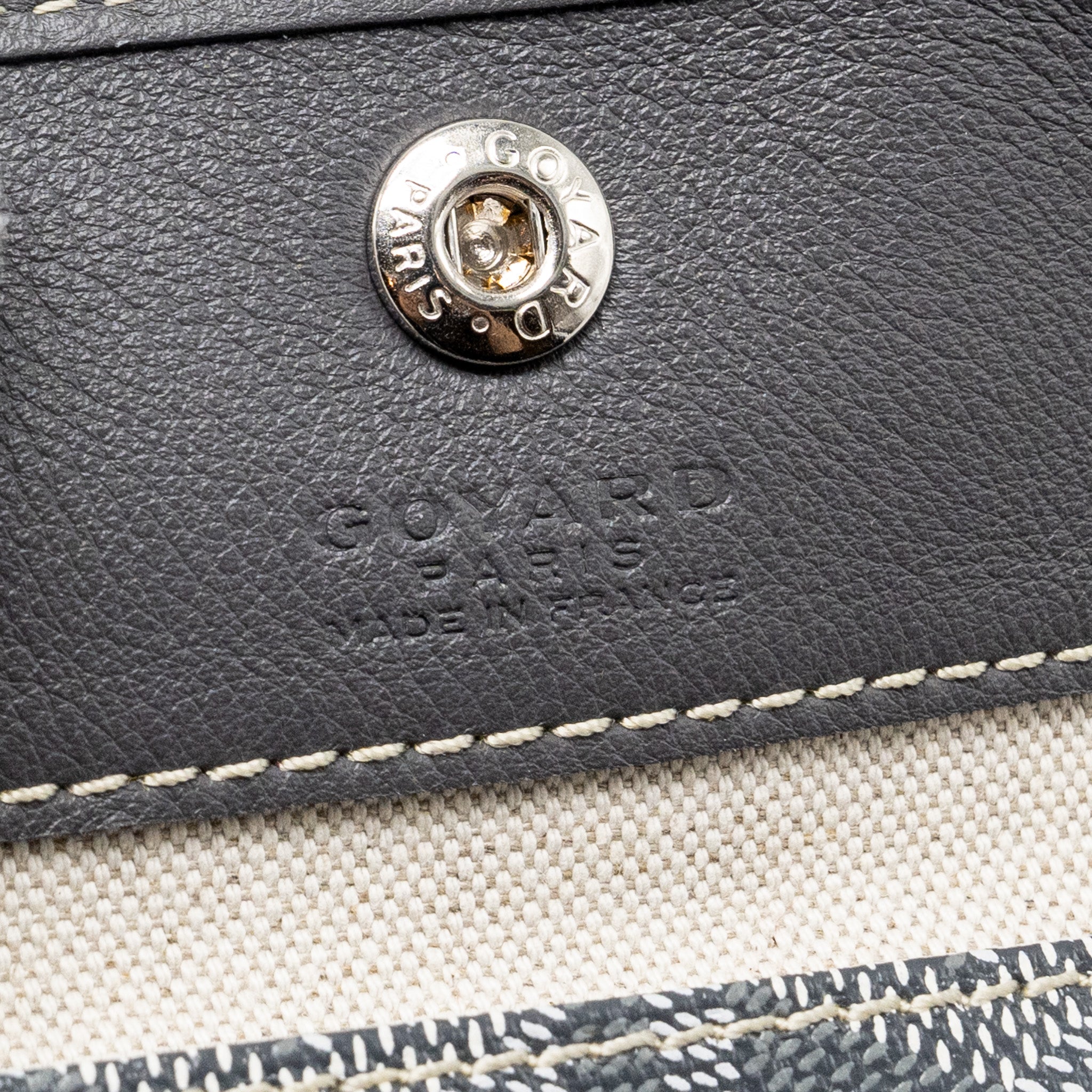 GOYARD MINI ANJOU TOTE BAG GOYARDLINE CANVAS/CALFSKIN GREY SHW