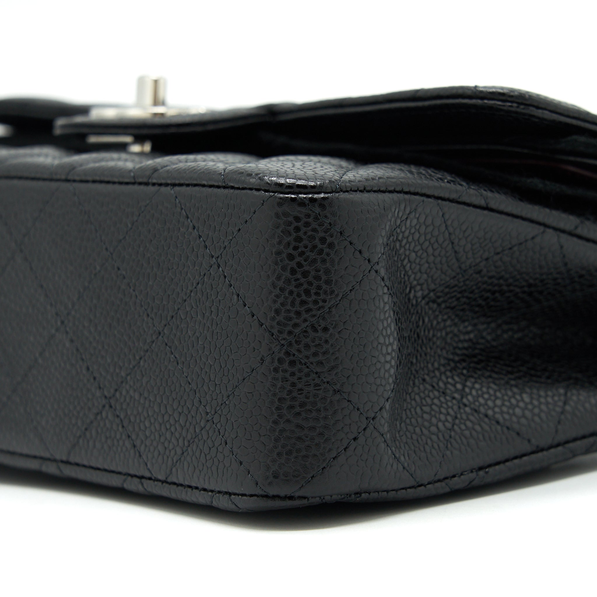 CHANEL SMALL CLASSIC FLAP BAG CAVIAR BLACK SHW(MICROCHIP)