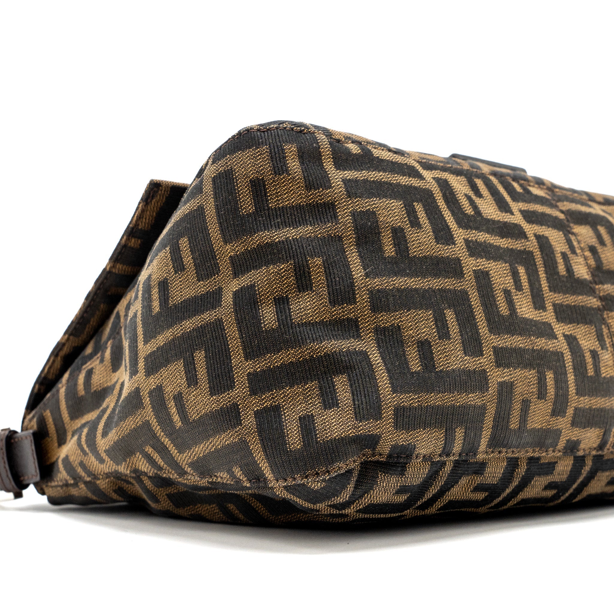FENDI VINTAGE ZUCCA MAMMA BAGUETTE BAG CANVAS BROWN SHW