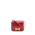 HERMES VINTAGE MINI CONSTANCE BOX LEATHER RED GHW