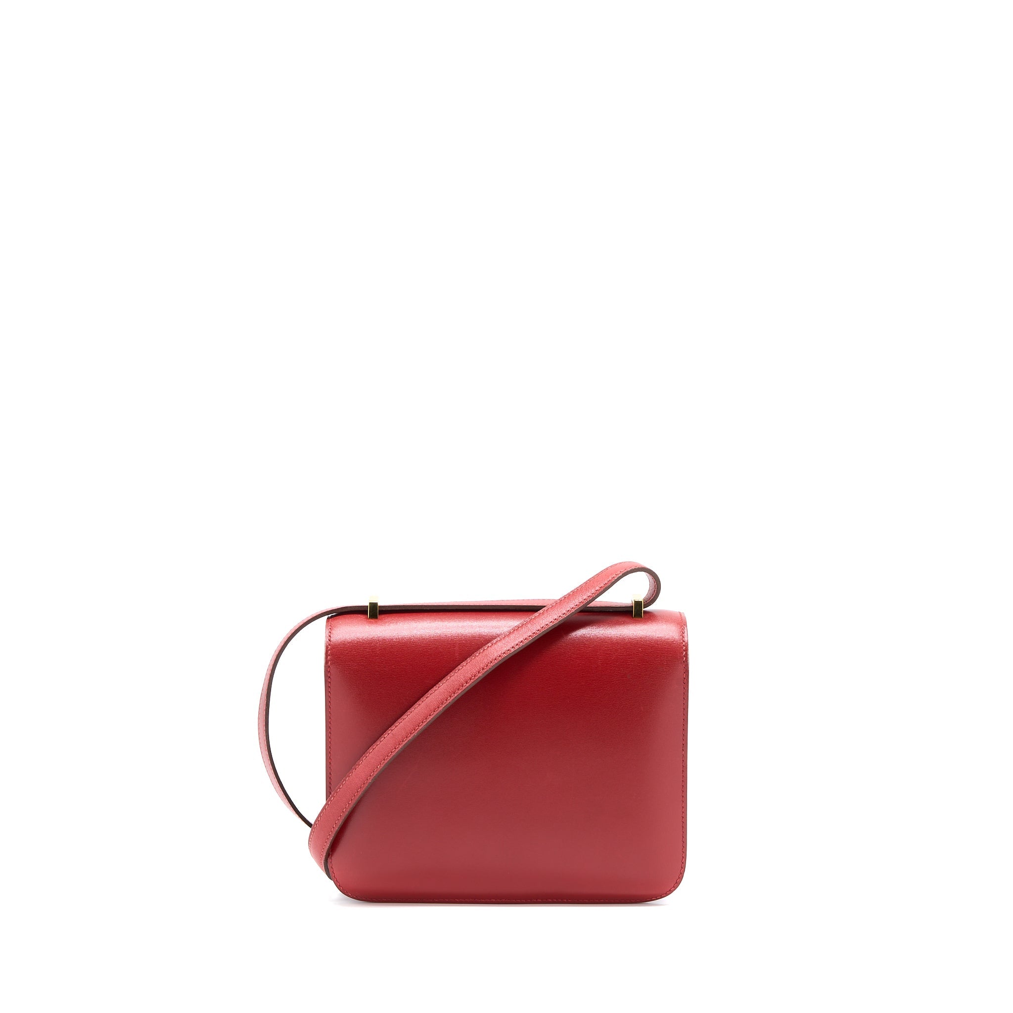 HERMES VINTAGE MINI CONSTANCE BOX LEATHER RED GHW