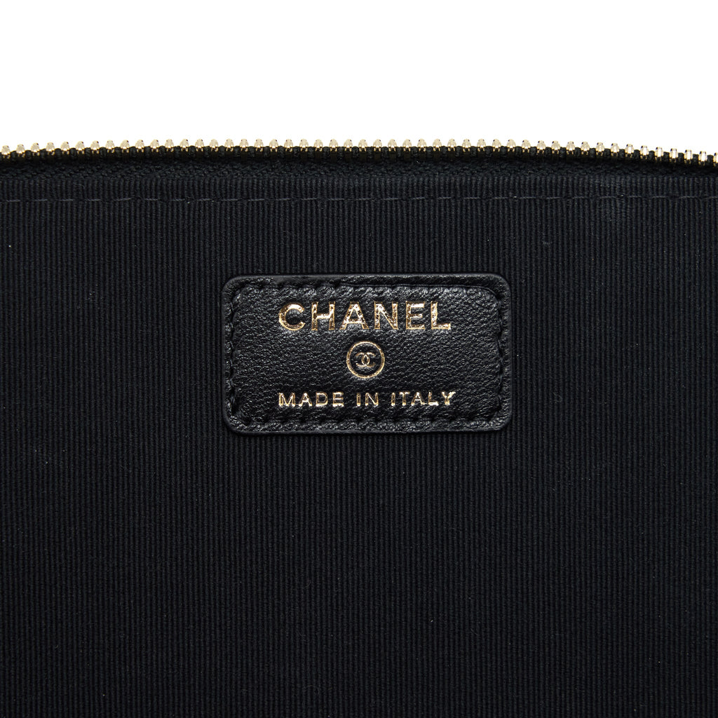 CHANEL TOP HANDLE LONG VANITY LAMBSKIN BLACK LGHW