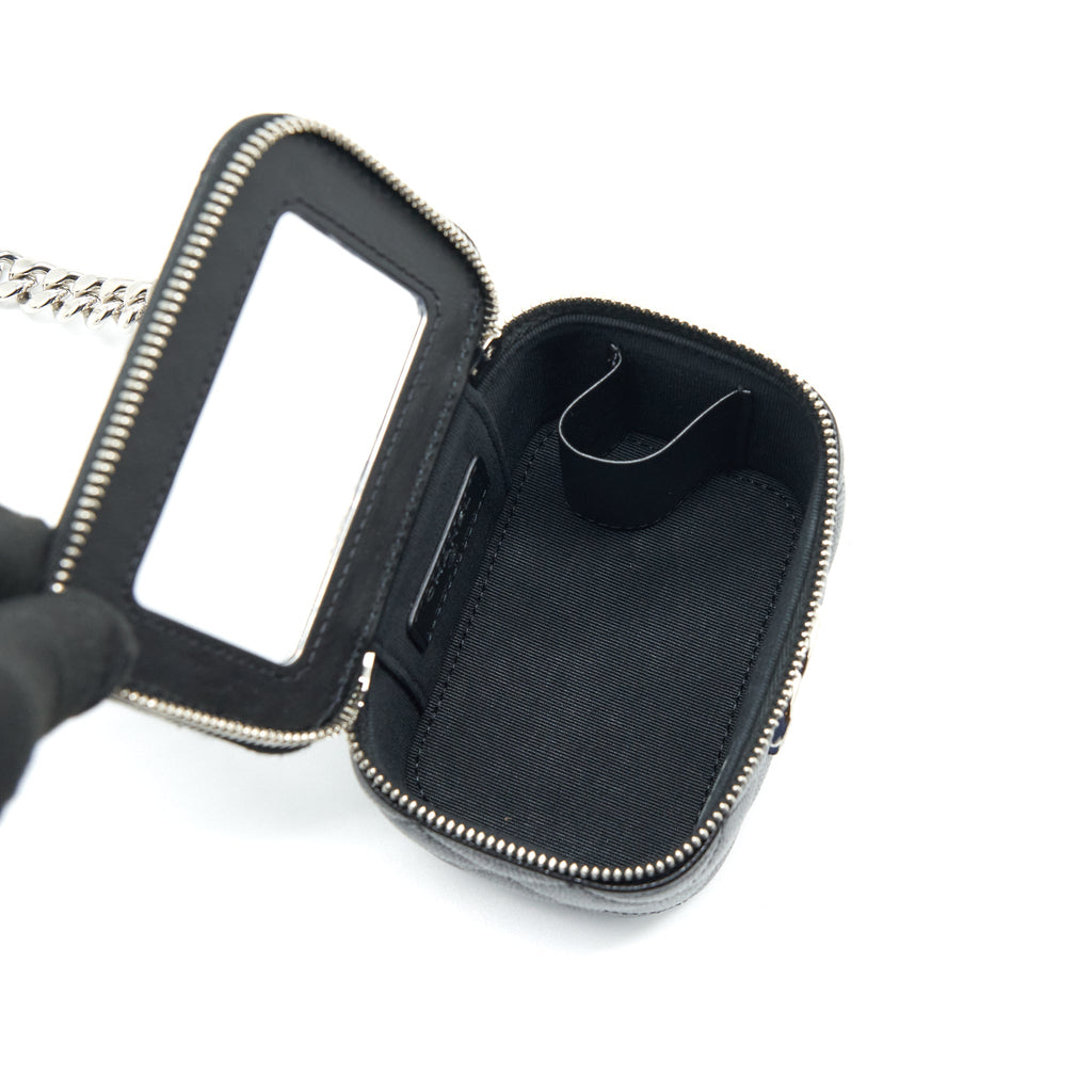 CHANEL 22S MINI VANITY WITH COCO GIANT CHAIN CAVIAR BLACK SHW