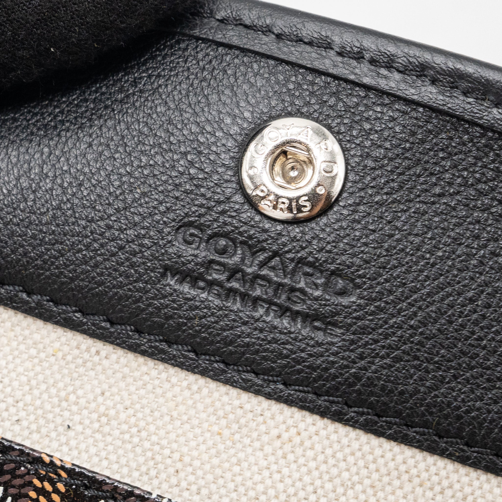 GOYARD MINI ANJOU TOTE BAG GOYARDLINE CANVAS / CALFSKIN BLACK SHW