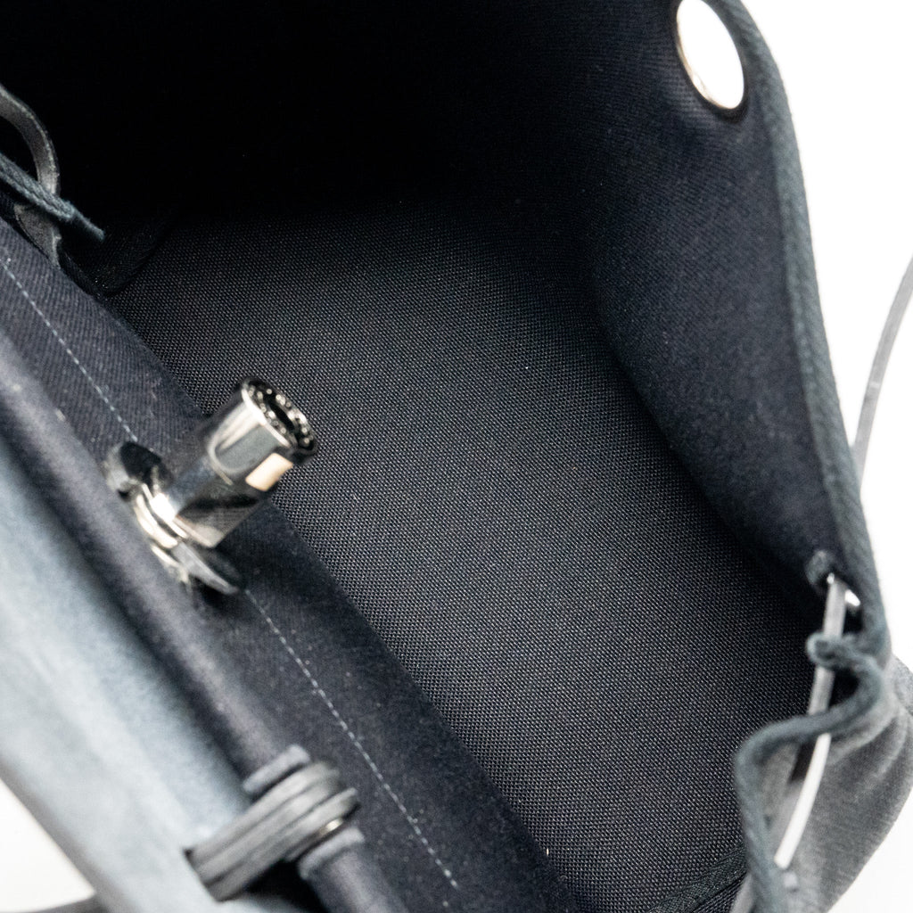 HERMES HERBAG 31 ZIP BAG CANVAS/LEATHER BLACK SHW