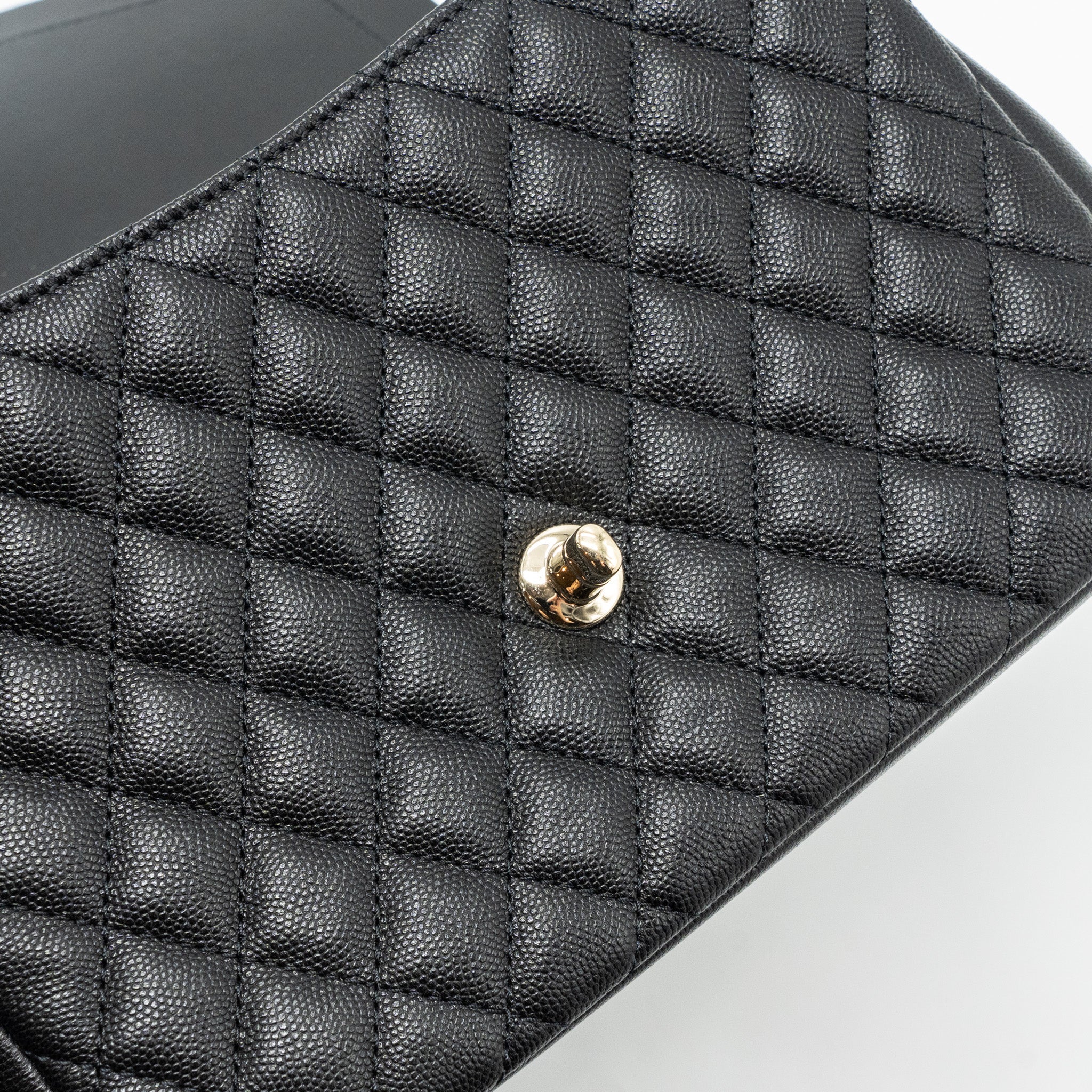CHANEL ENVELOP FLAP BAG CAVIAR BLACK LGHW