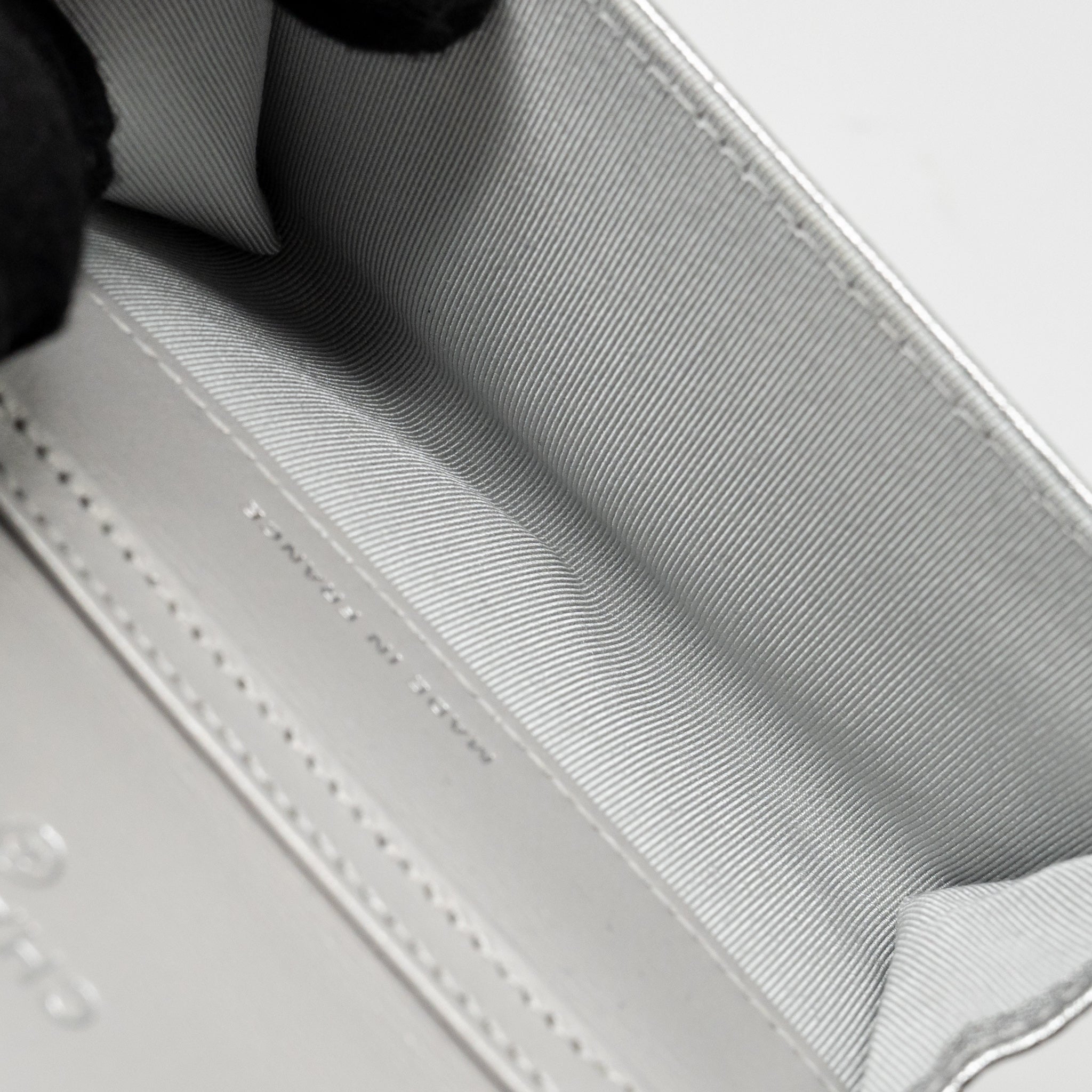 CHANEL MINI FLAP BELT BAG LAMBSKIN SILVER SHW