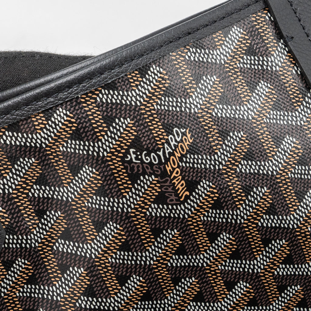 GOYARD SAINT LOUIS PM TOTE BAG GOYARD LINE CANVAS BLACK SHW