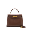 HERMES VINTAGE KELLY 28 SELLIER EPSOM BROWN GHW