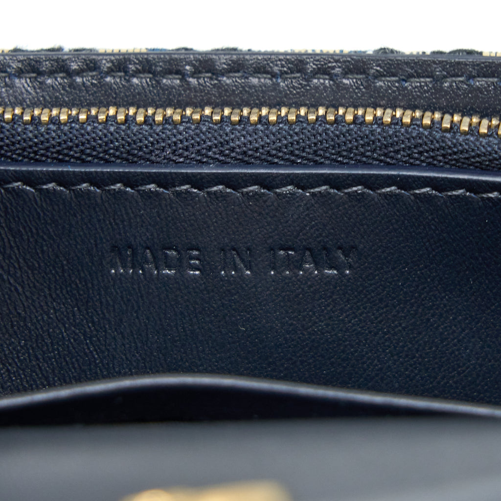 DIOR SADDLE BELT POUCH BLUE OBLIQUE JACQUARD BRUSHED GHW