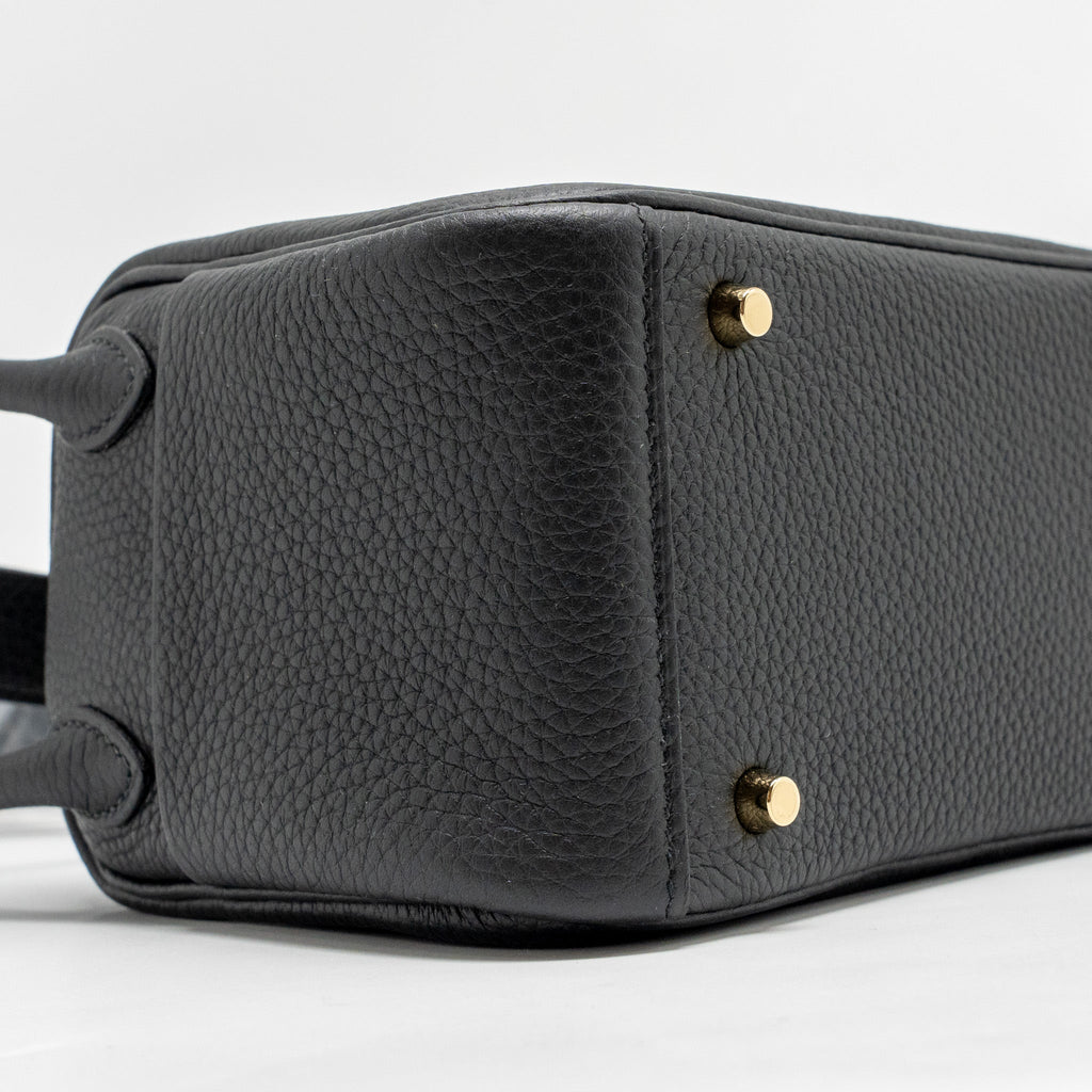 HERMES MINI LINDY CLEMENCE BLACK GHW
