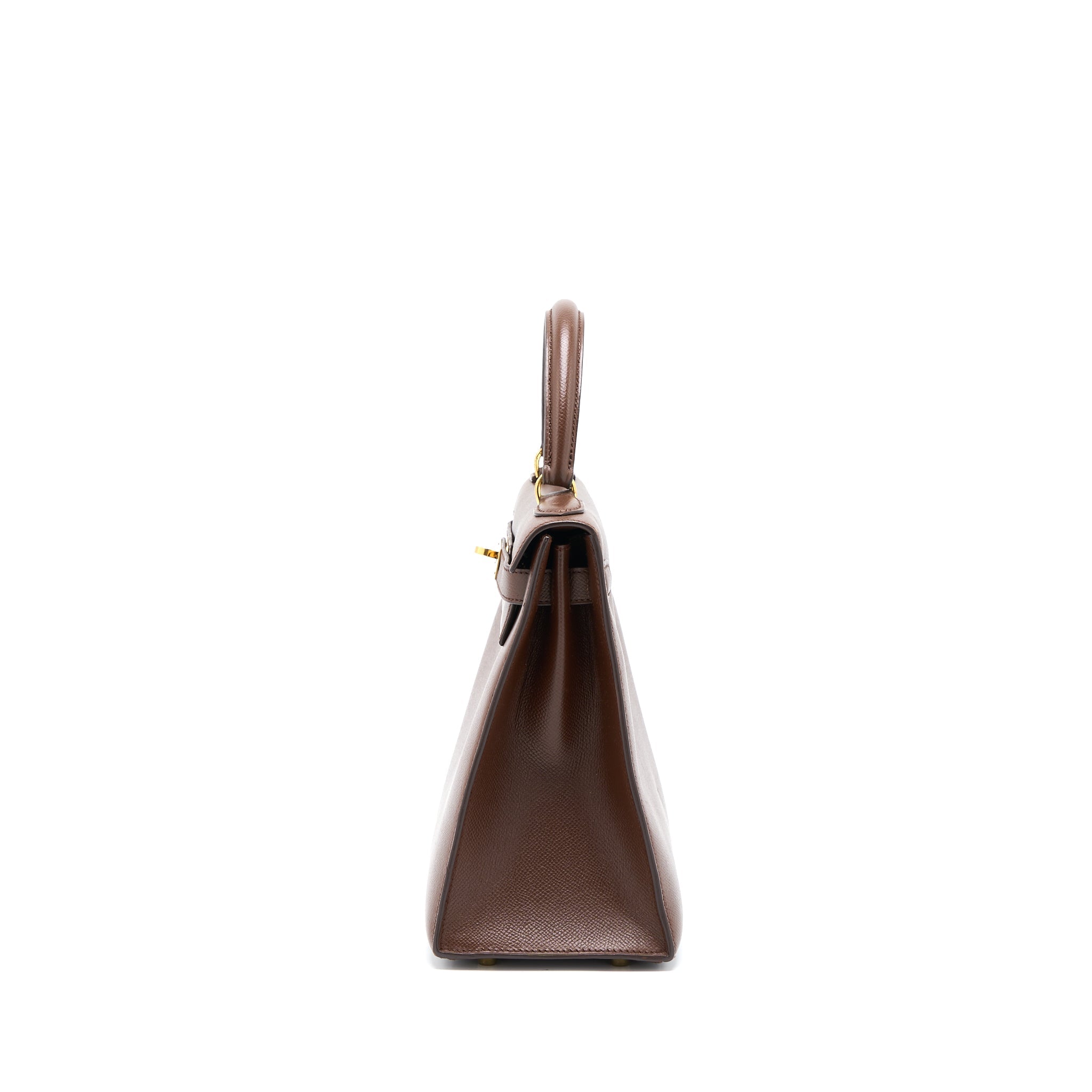 HERMES VINTAGE KELLY 28 SELLIER EPSOM BROWN GHW