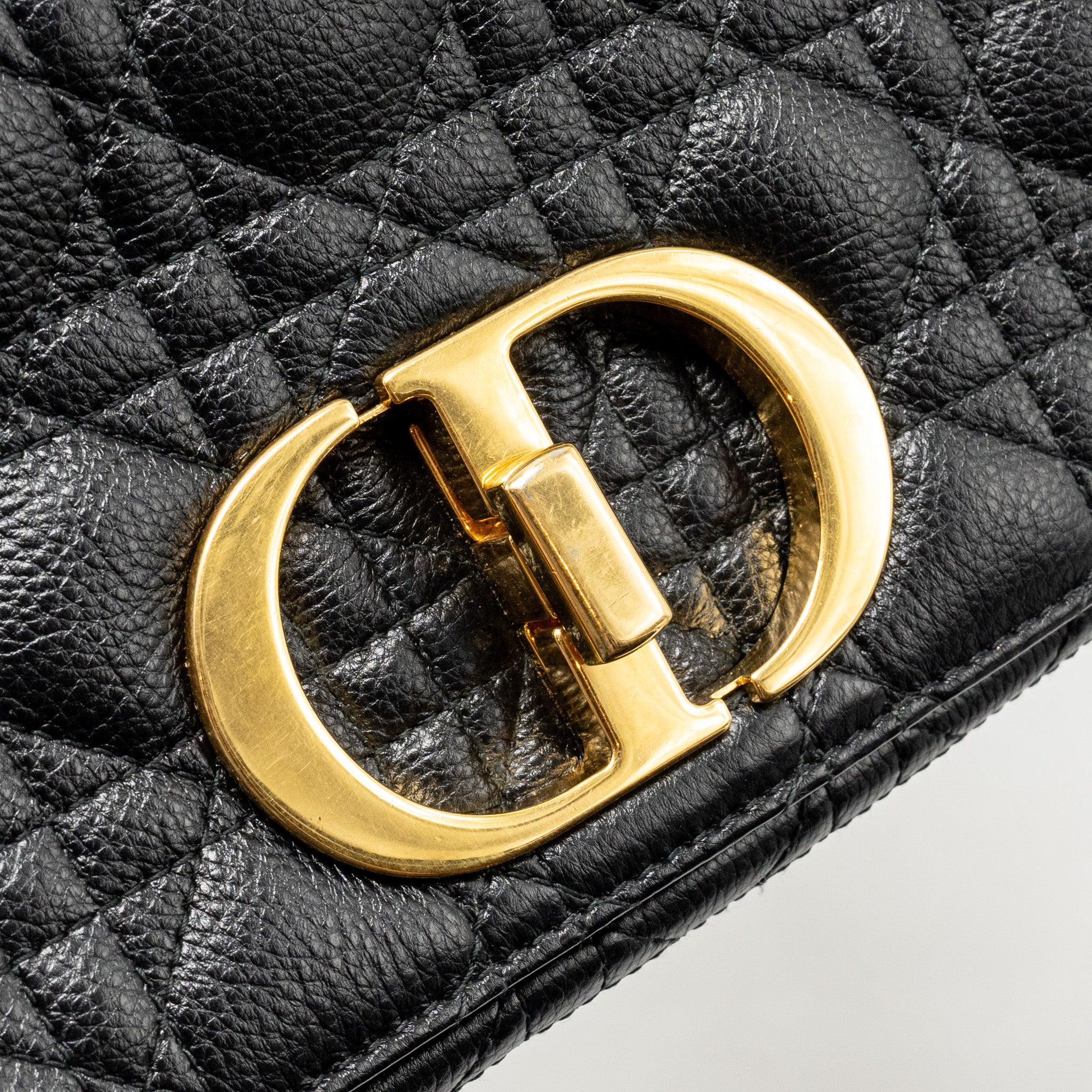 DIOR SMALL CARO BAG CALFSKIN BLACK GHW