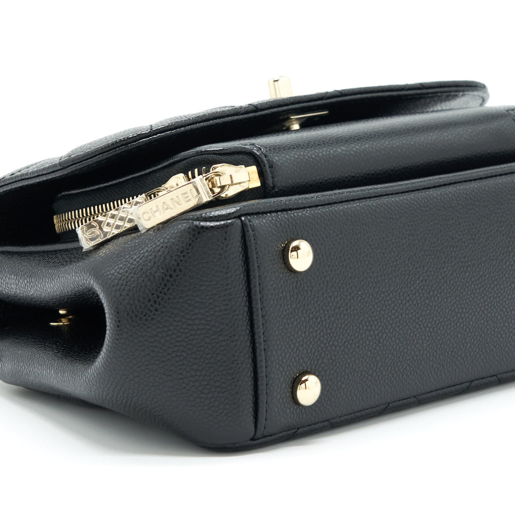 CHANEL SMALL BUSINESS AFFINITY CAVIAR BLACK LGHW(MICROCHIP)